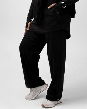 Tuckable Straight Leg Bottoms -Black